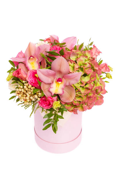 istock Bright buketny composition from fresh flowers, the white background 913396616