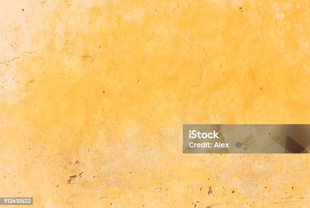 Mediterranean Wall Background Texture Stock Photo - Download Image Now - Wall - Building Feature, Yellow, Italy