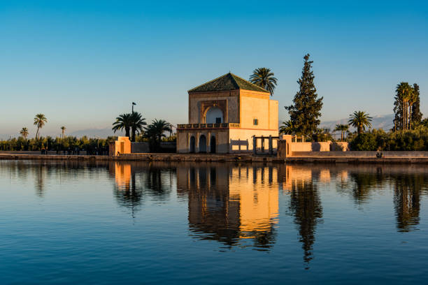 istock Menara gardens in Marrakech, Morocco, with Atlas mountains 913423506