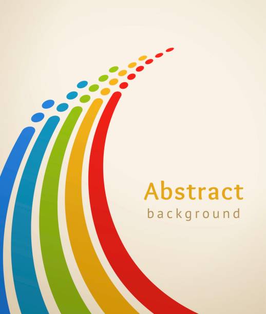 Colored stripes with circles. Colored stripes with circles. Retro vector background. Design template. Abstract lines directed upwards. Concept of leadership, competition, success and etc prediction concept stock illustrations