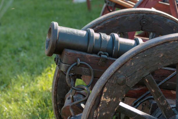 istock Antique Medieval Metallic Cannon on Wheels 913429768