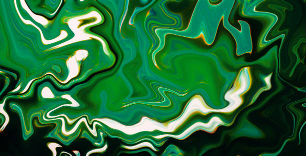 istock Bright green marble abstract background. Marbling digital illustration. 913432864
