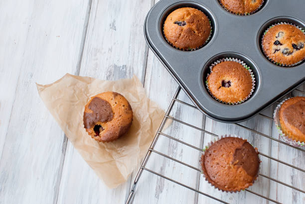 istock homemade Chocolate and vanilla muffins 913435430