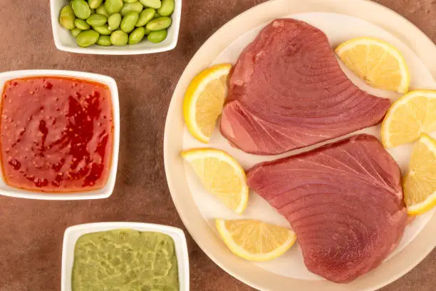 Photo of Raw Fresh Yellow Fin Tuna Steaks