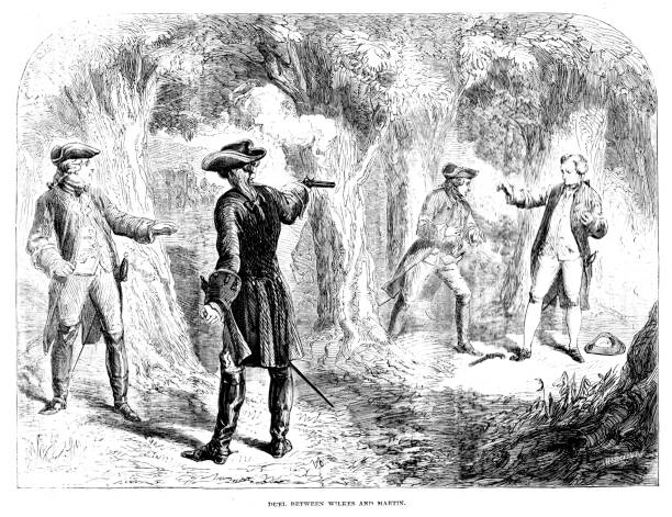 istock Victorian  illustration;The duel between John Wilkes and Samuel Martin; politicians, Georgian newspaper editor ; 19th century Cassel's History 1861 913456556