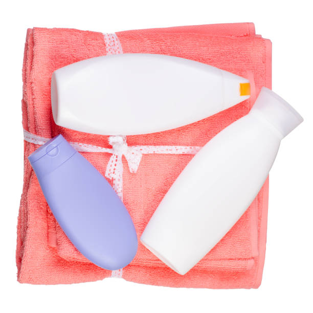 istock Bath towel set shower gel lotion 913457354