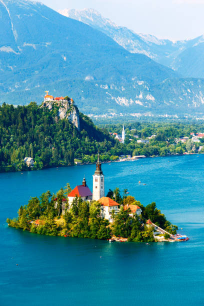 Bled with lake in summer, Slovenia Bled with lake in summer, Slovenia, Europe gorenjska stock pictures, royalty-free photos & images