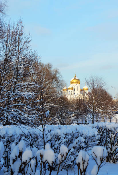 istock Winter landscape with church 913466174