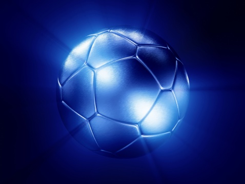 Soccer ball silver. 3D render. 