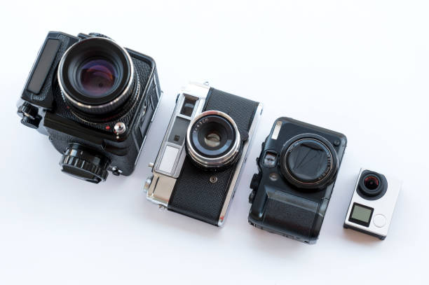 istock Action cam with vintage cameras 913482622
