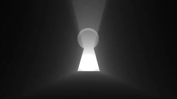 Photo of A keyhole with bright light