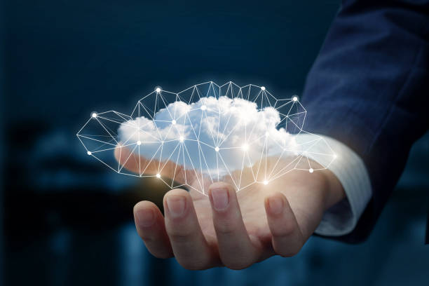 istock Cloud in the hand of businessman. 913489452