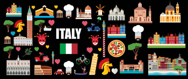 illustrazioni stock, clip art, cartoni animati e icone di tendenza di viaggio in italia - fiorentina bologna