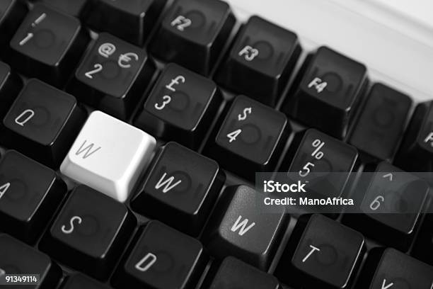 Www On Computer Keyboard Stock Photo - Download Image Now - Black And White, Internet, Alphabet