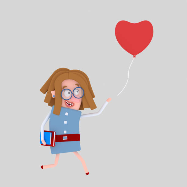 istock Girl chasing heart balloon love 913491976