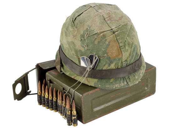 istock US Army Ammo Box with ammunition belt and helmet 913492010