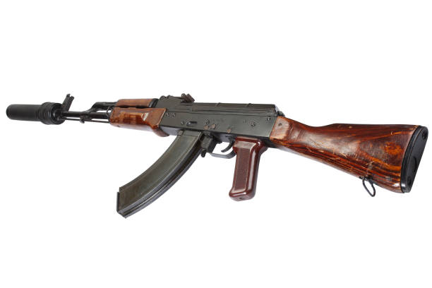 istock AK 47 assault rifle with sound suppressor (silencer) 913492358