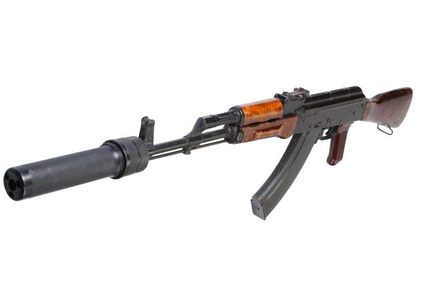 istock AK 47 assault rifle with sound suppressor (silencer) 913492440