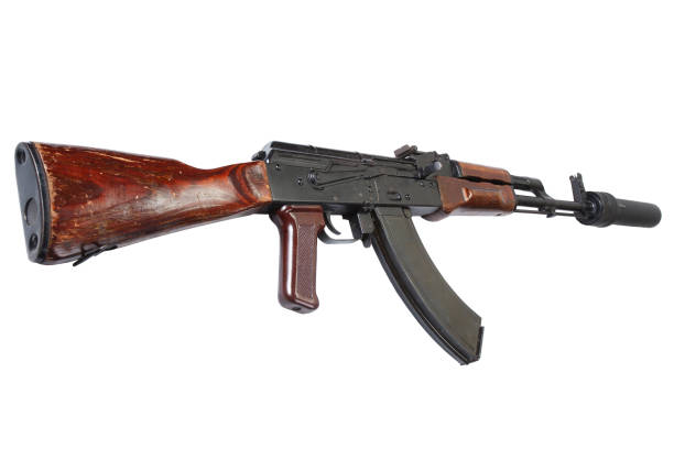 istock AK 47 assault rifle with sound suppressor (silencer) 913492504