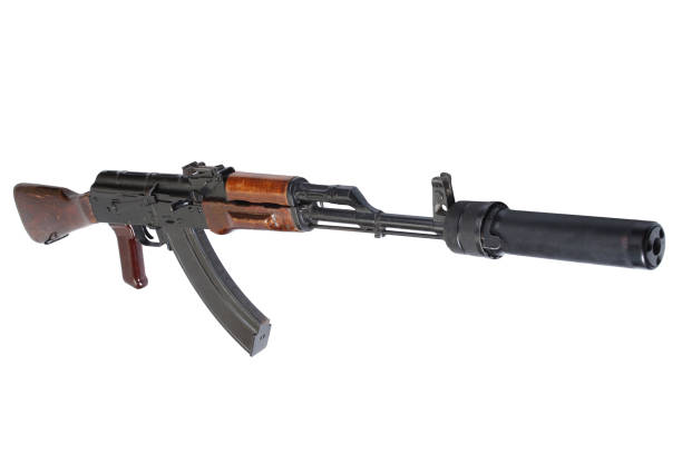 istock AK 47 assault rifle with sound suppressor (silencer) 913492606