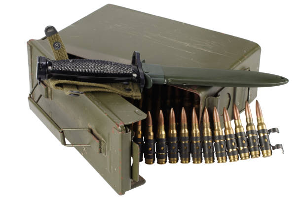istock US Army Ammo Box with ammunition belt and bayonet 913492784