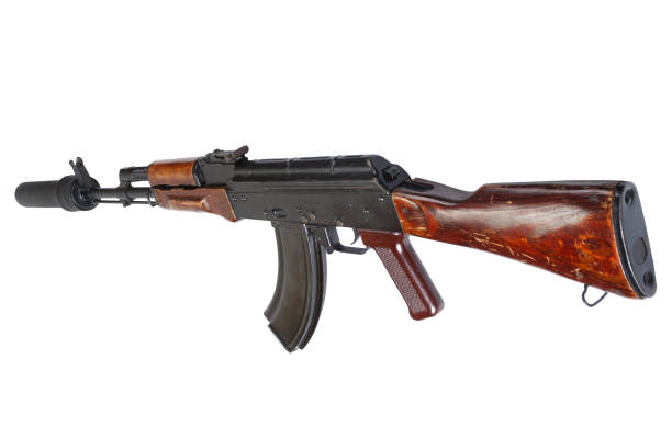 istock AK 47 assault rifle with sound suppressor (silencer) 913493022