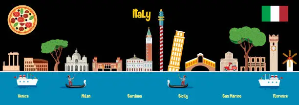 Vector illustration of Italy Skyline