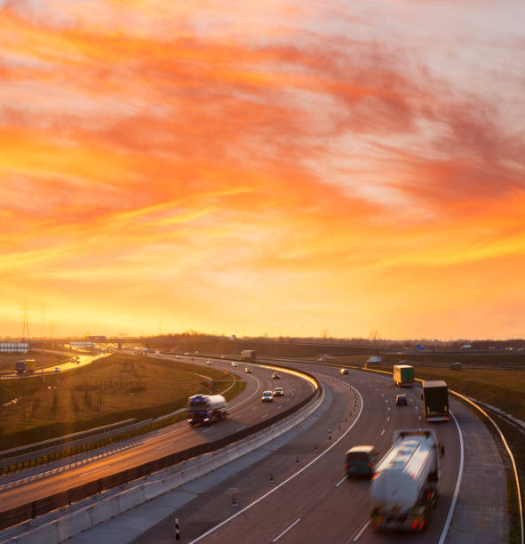 istock Sunset on the highway near Budapest 913493928