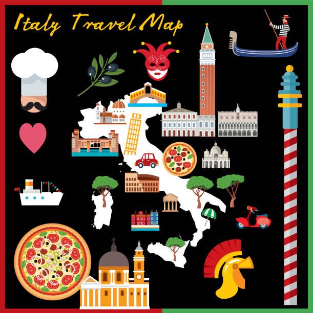 ilustraciones, imágenes clip art, dibujos animados e iconos de stock de dibujo mapa de italia - italian culture rome europe cartoon