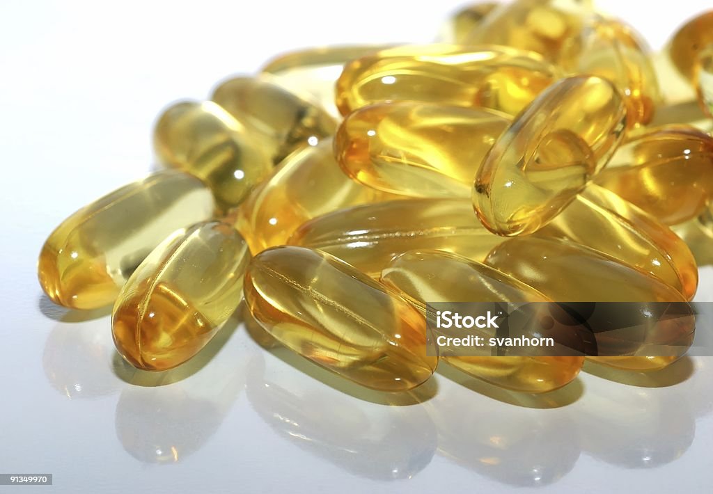 Fish oil supplements  Capsule - Medicine Stock Photo