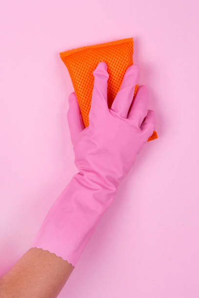 istock Cleaning with Dishwashing gloves and Dish sponge 913501092