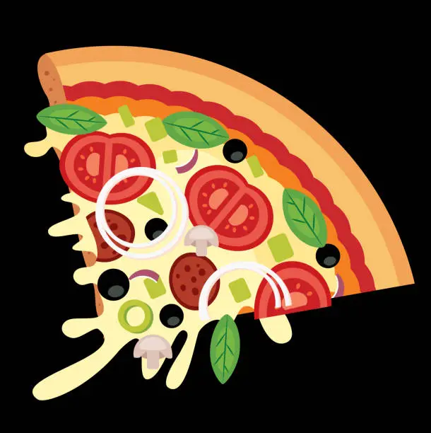 Vector illustration of Italian pizza