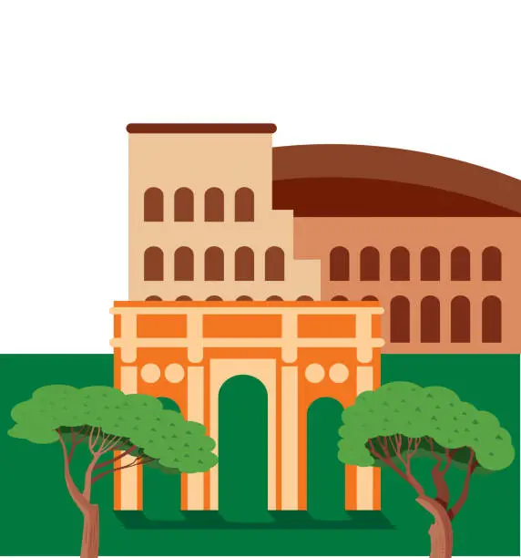 Vector illustration of Rome