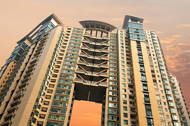 Apartment building in Shanghai stock photo