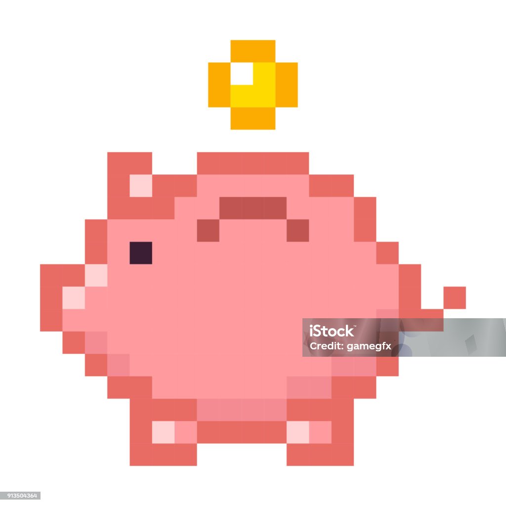 Piggy Bank Tiền Pixel Nghệ Thuật Hoạt Hình Retro Phong Cách Trò ...