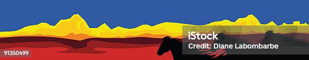 Stallions Югозападном Стиле — стоковая векторная графика и другие изображения на тему Паническое бегство - Паническое бегство, Баннер - знак, Бегать