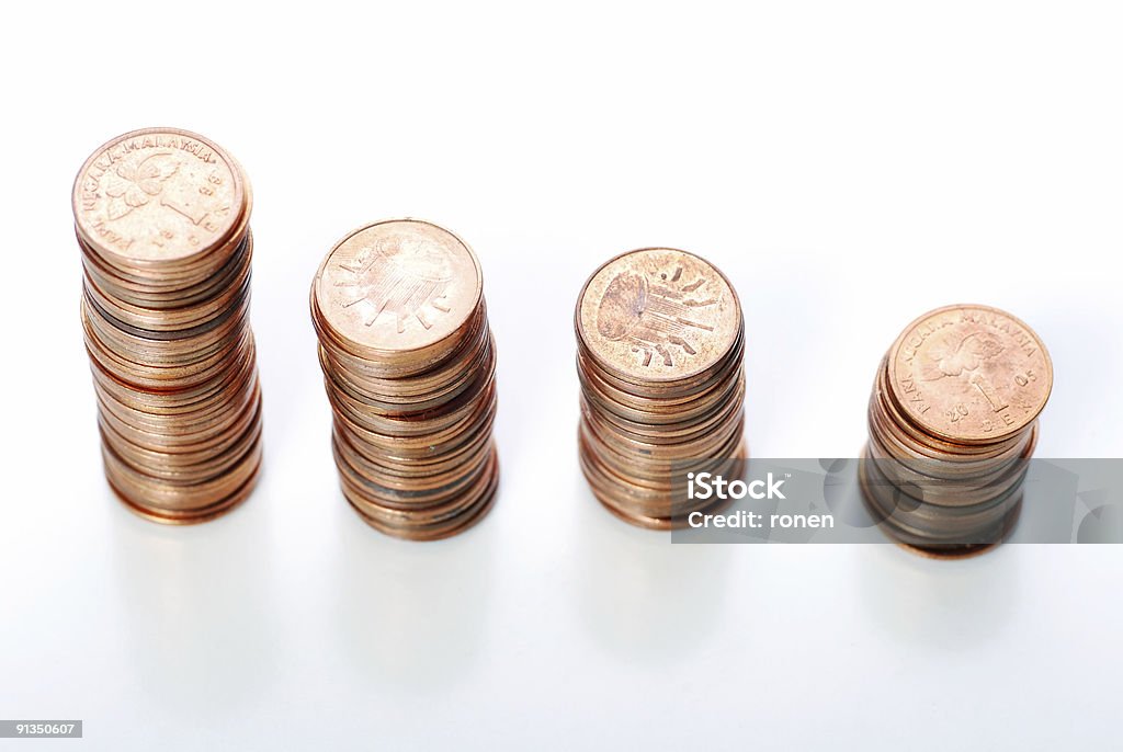 Moedas - Royalty-free Branco Foto de stock