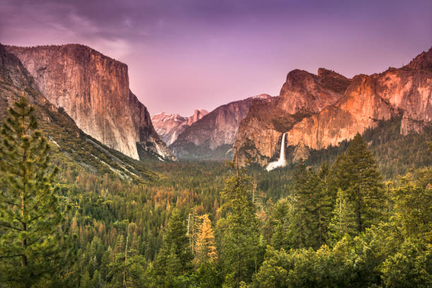 parc national de yosemite, californie usa - yosemite national park waterfall half dome california photos et images de collection