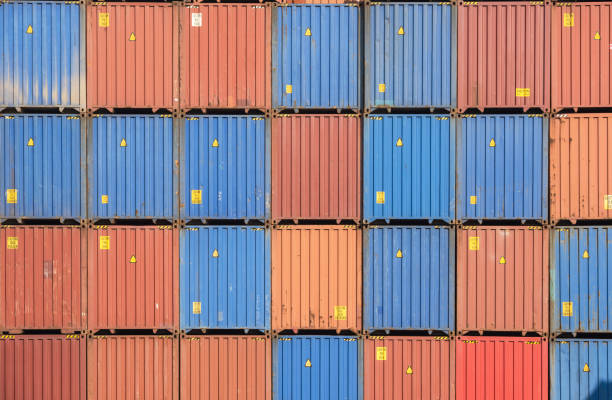 istock Cargo containers freight sea port Inland Container Depot Front container 913508546