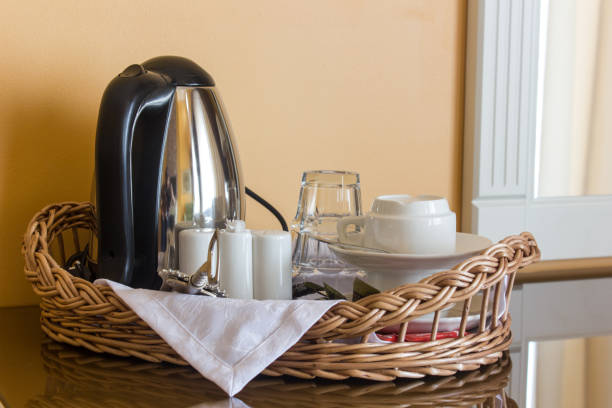 istock Tea set in a econom hotel room. 913511236