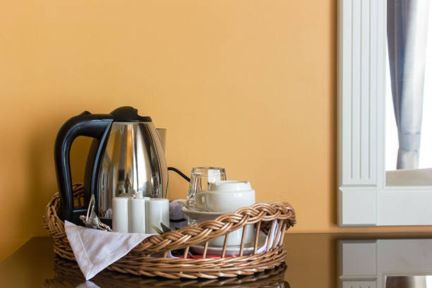 istock Tea set in a econom hotel room. 913511328