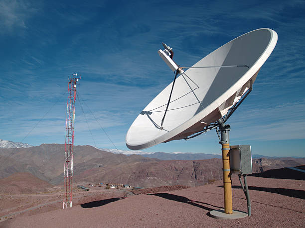 istock Satellite dish and weather tower in the Andes 91351685