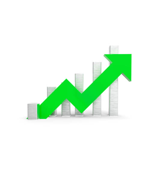 istock Green arrow and graph. Growing business concept.3D rendering. 913519046