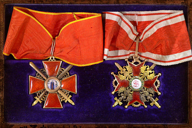 istock World War Two Medals in display box with velvet inside 91352365