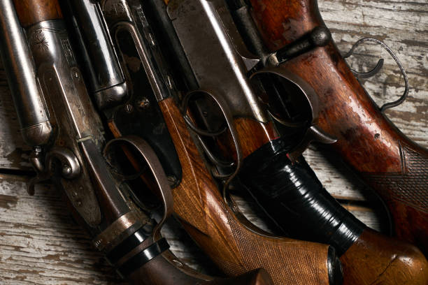 istock Different types of ancient hunting shotguns 913535320
