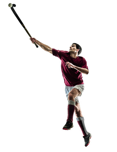 istock field hockey player man isolated silhouette white background 913538328
