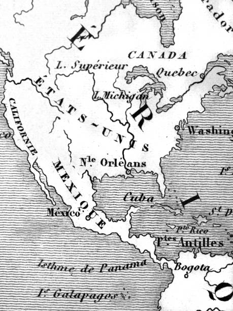 Old map of continental North American