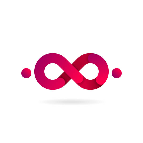 Pink Infinity symbol. Vector icon. icon design. Pink Infinity symbol. Vector icon. icon design loopable elements stock illustrations
