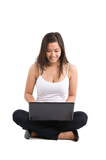 istock Asian woman laptop 91355061