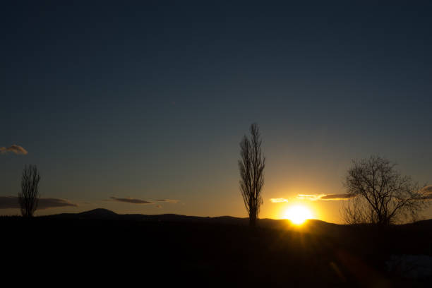 istock Beautiful sunsets of spring at Biei 913554252